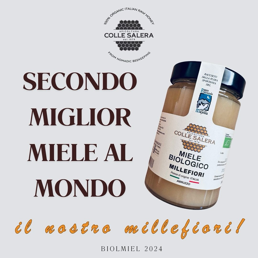 Siamo entusiasti di comunicarvi che il nostro miele millefiori si è aggiudicato il secondo posto a livello internazionale nel prestigioso concorso BiolMiel, dedicato alla produzione di miele biologici!
